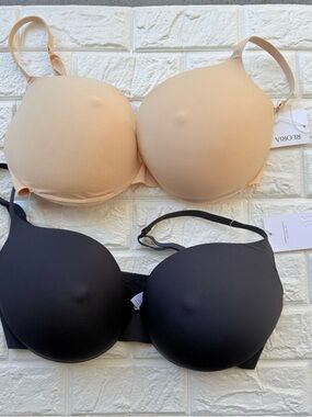 NWT Nipple Push Up Bra by Reoria tan and black 48DD